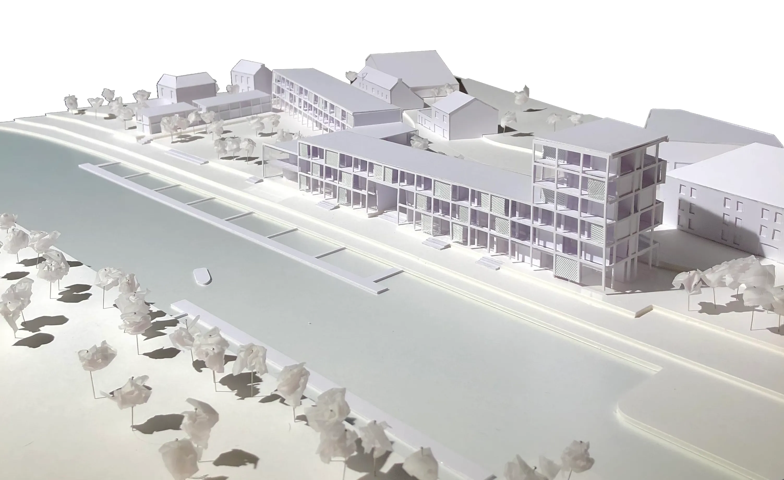 La maquette d'ensemble, depuis la Vilaine