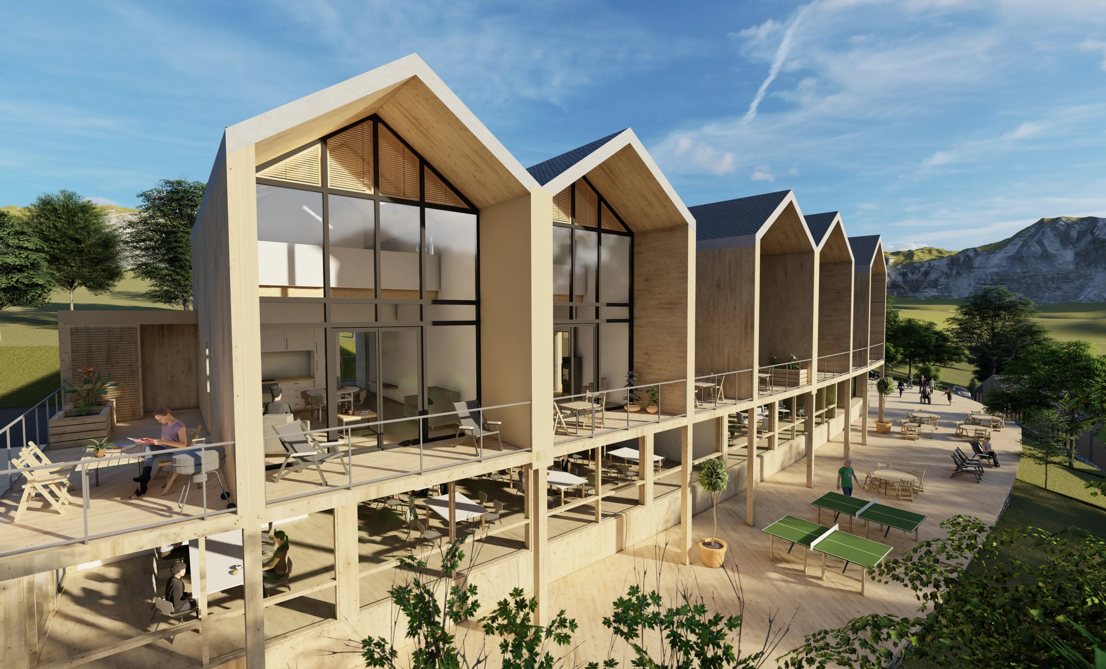 Les logements depuis l'Est