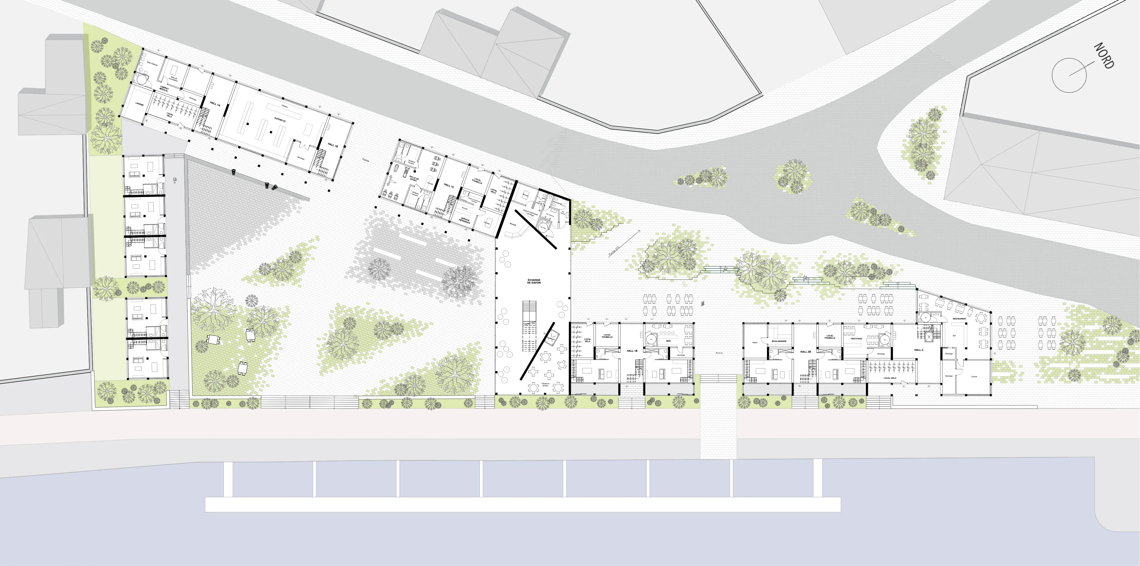 Plan du rez-de-chaussée et des abords